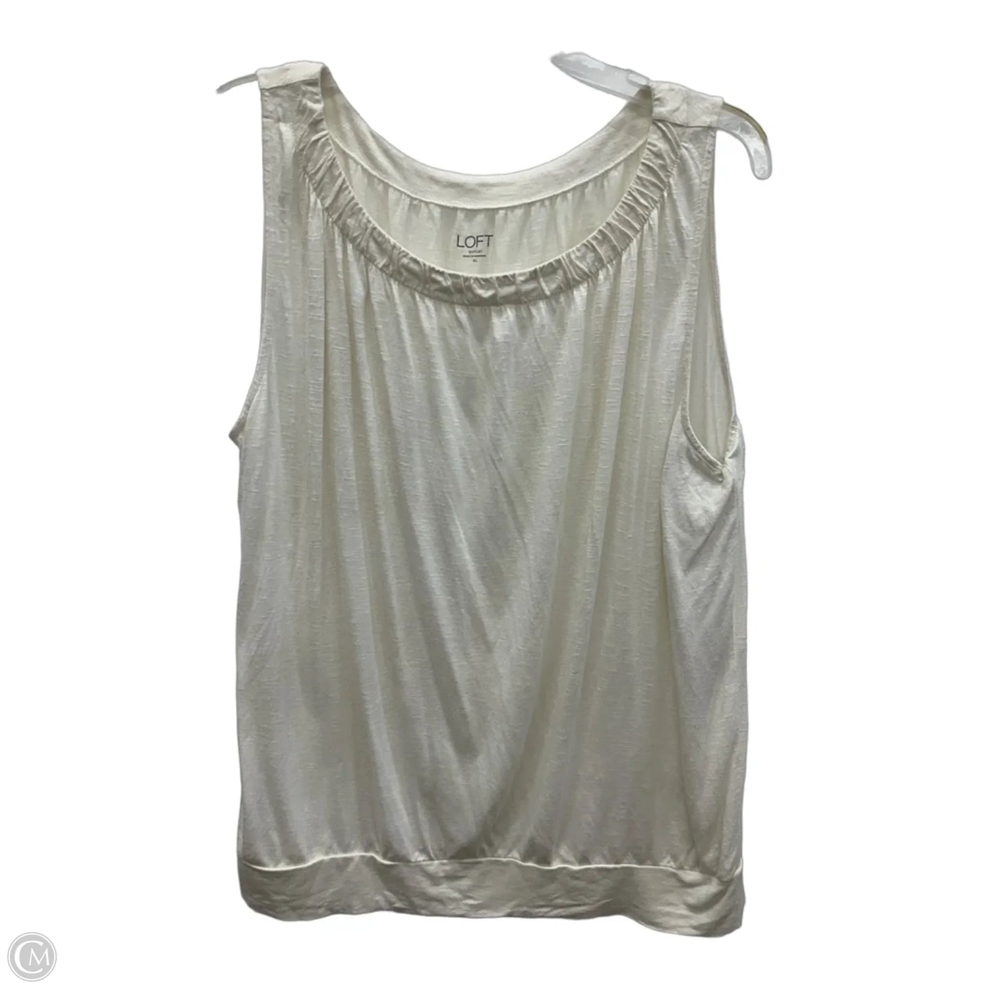 Top Sleeveless By Loft In Cream, Size: Xl
