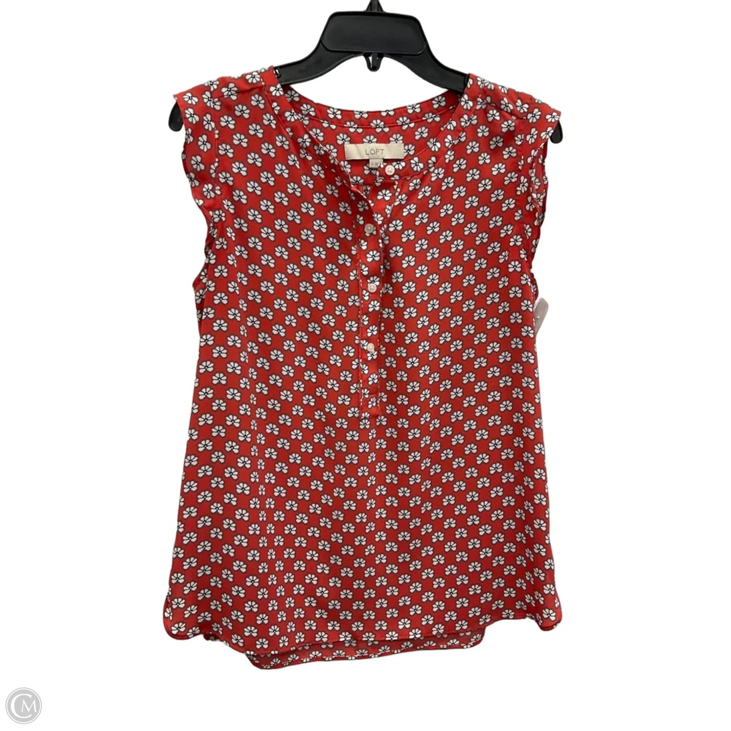 Top Sleeveless By Loft In Red, Size: M