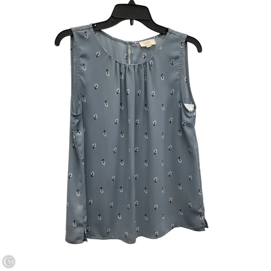 Top Sleeveless By Loft In Blue, Size: M