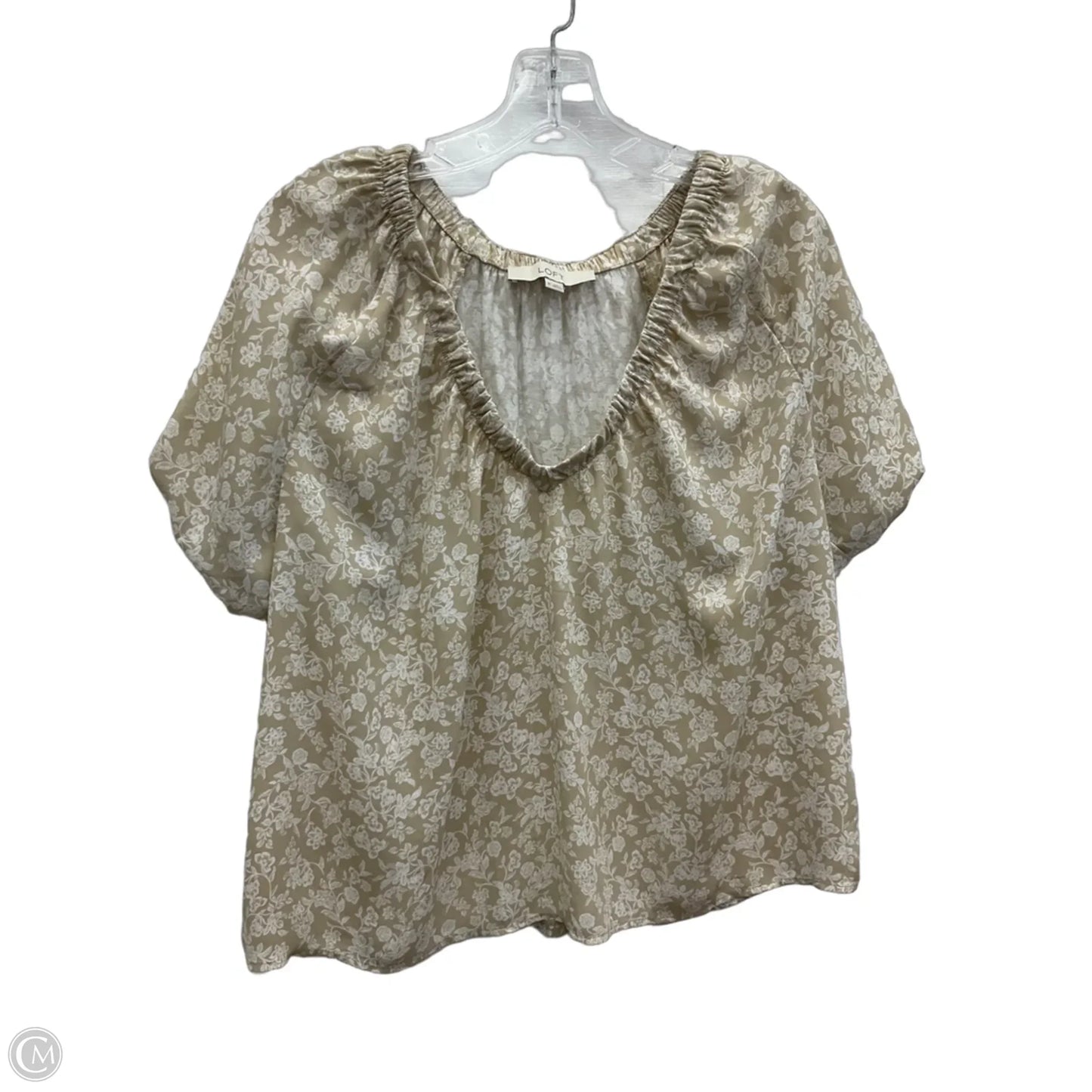 Top Short Sleeve By Loft In Brown, Size: M