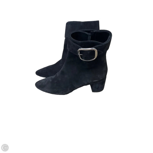 Boots Luxury Designer By Yves Saint Laurent In Black, Size: 8