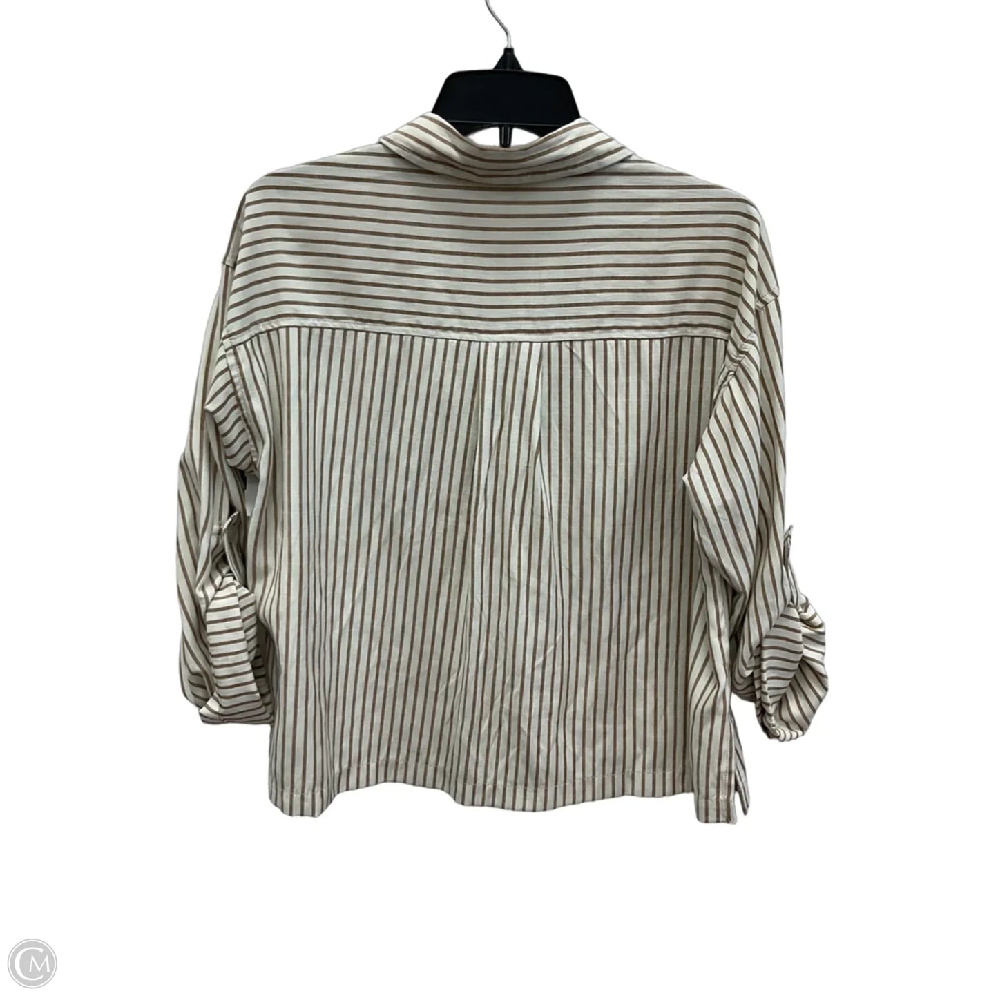 Blouse Long Sleeve By Max Studio In Tan, Size: S
