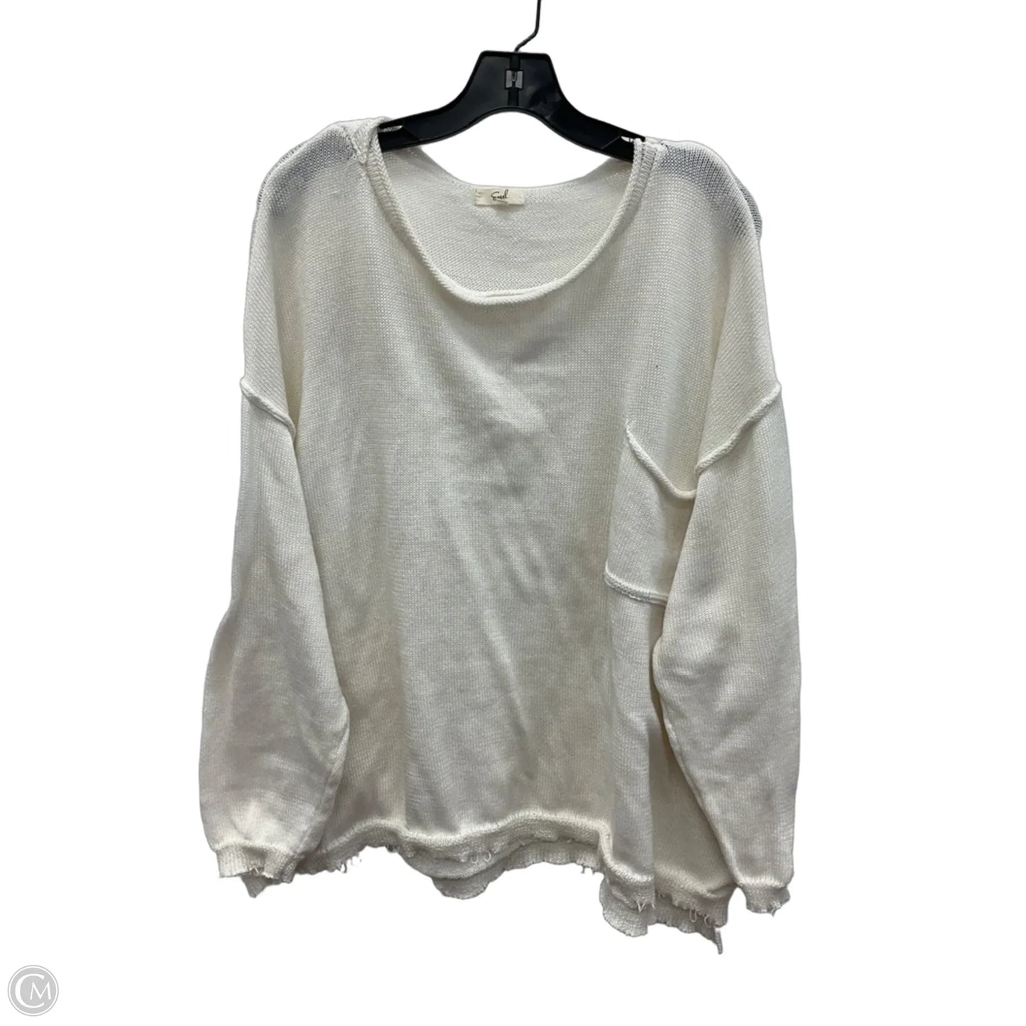 Top Long Sleeve By Easel In Cream, Size: 2x