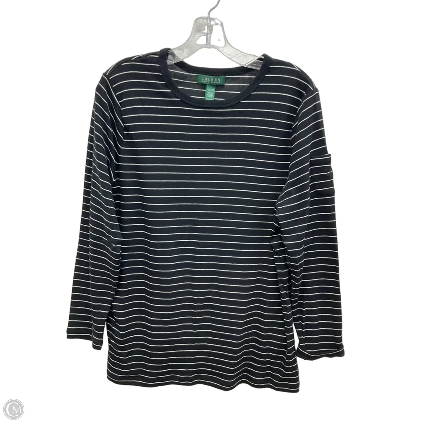 Top Long Sleeve By Lauren By Ralph Lauren In Black, Size: 1x