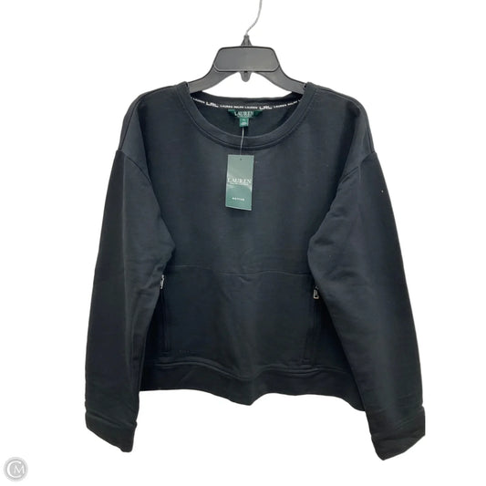 Athletic Top Long Sleeve Crewneck By Lauren By Ralph Lauren In Black, Size: Xl