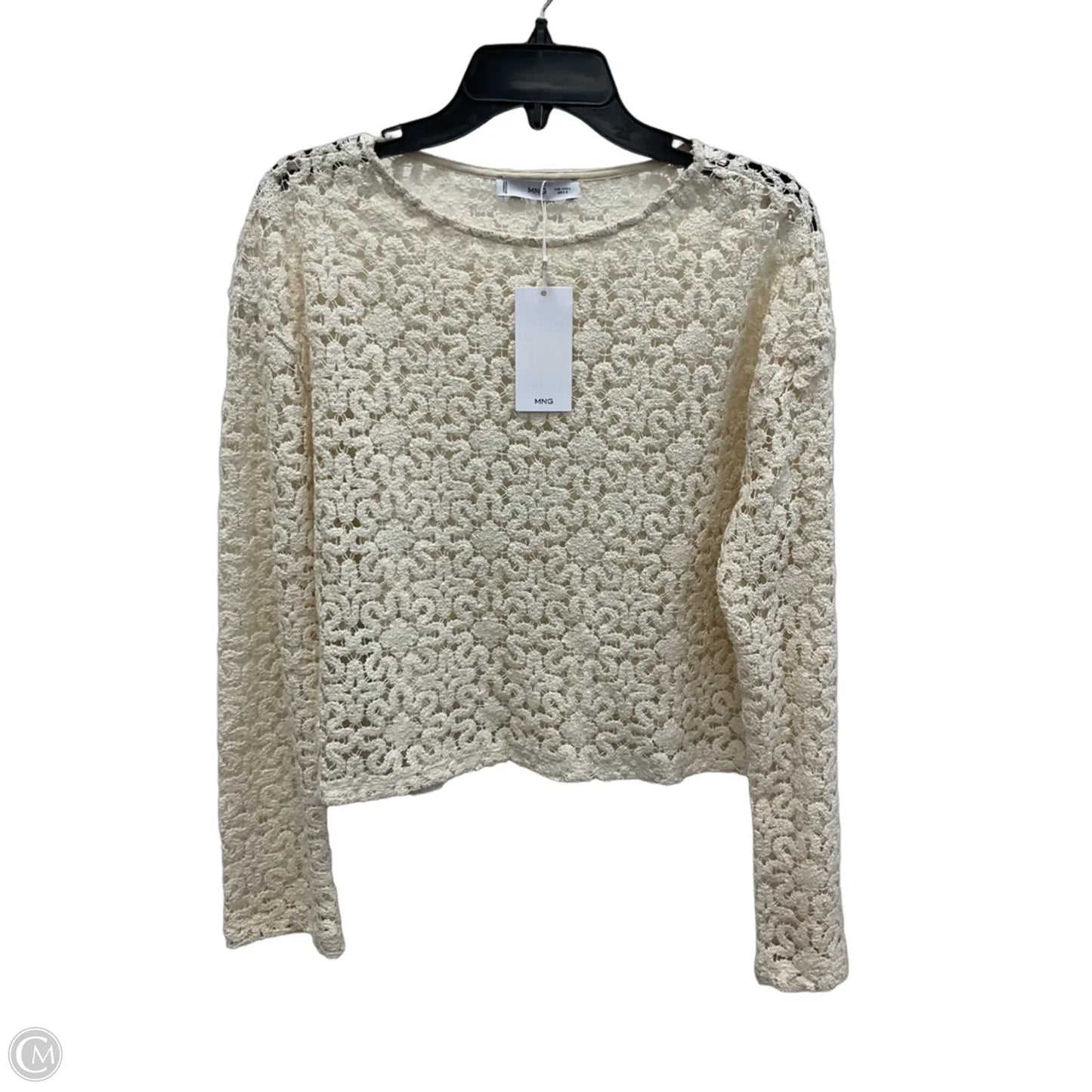 Top Long Sleeve By Mng In Cream, Size: L