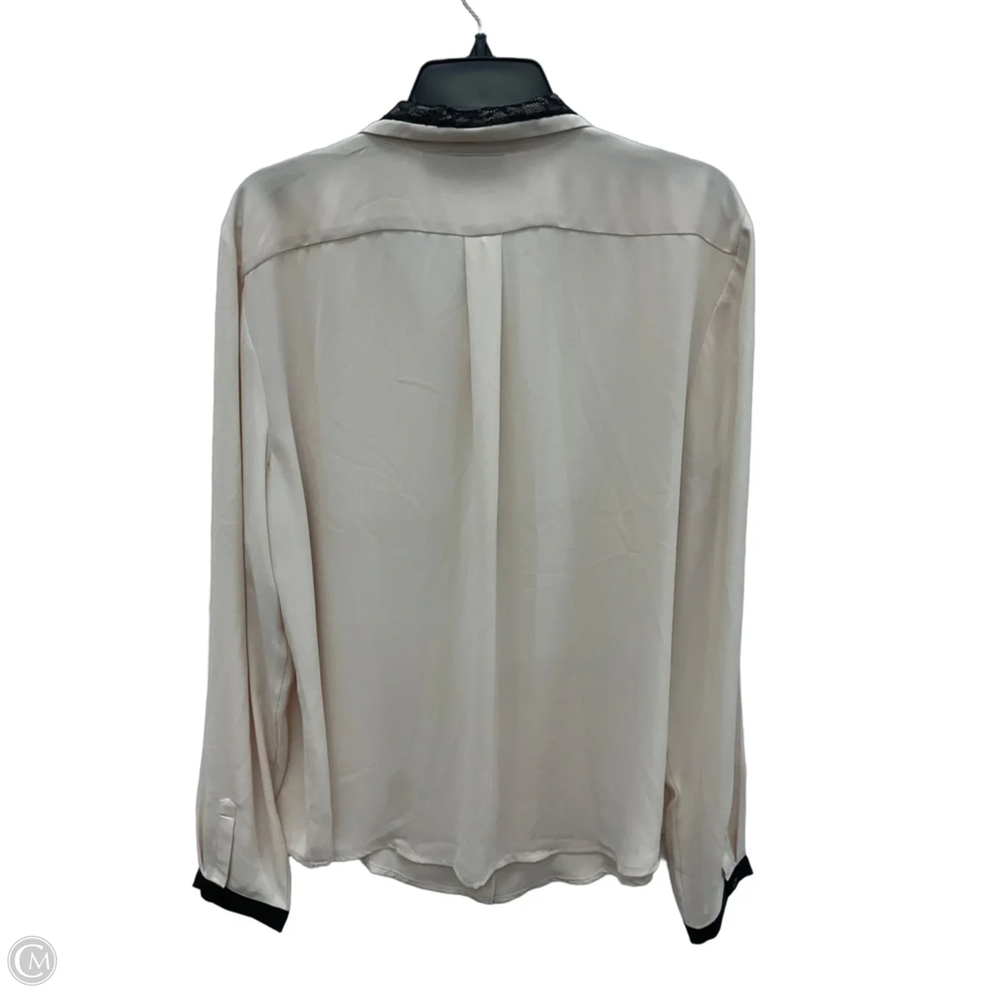 Blouse Long Sleeve By Loft In Cream, Size: Xl