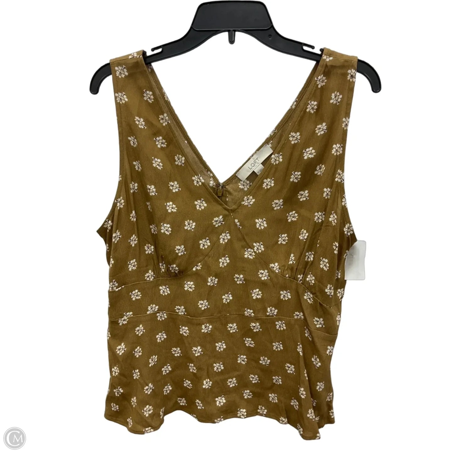 Top Sleeveless By Loft In Brown, Size: M