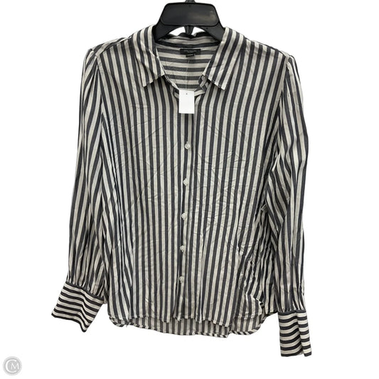 Blouse Long Sleeve By Ann Taylor In Grey, Size: L