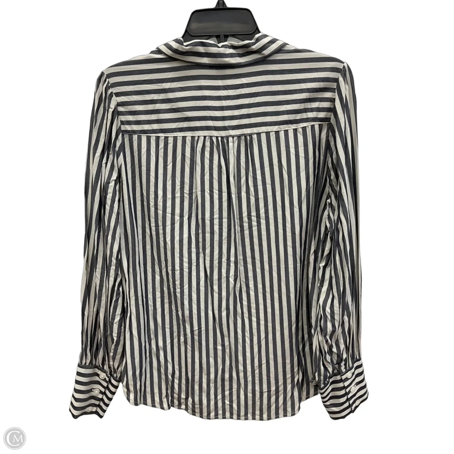 Blouse Long Sleeve By Ann Taylor In Grey, Size: L