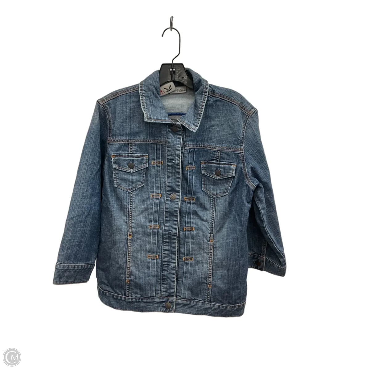 Jacket Denim By Chicos In Blue, Size: L