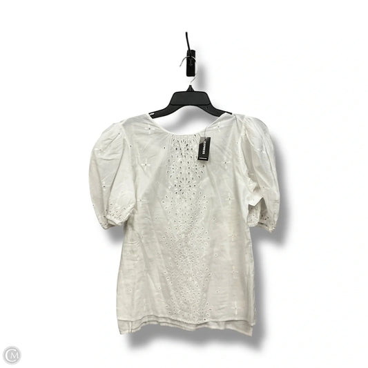 Top Short Sleeve By Express In White, Size: S