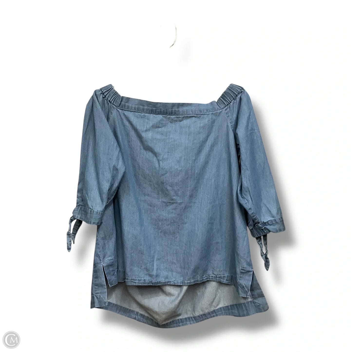 Top Short Sleeve By Loft In Blue Denim, Size: S