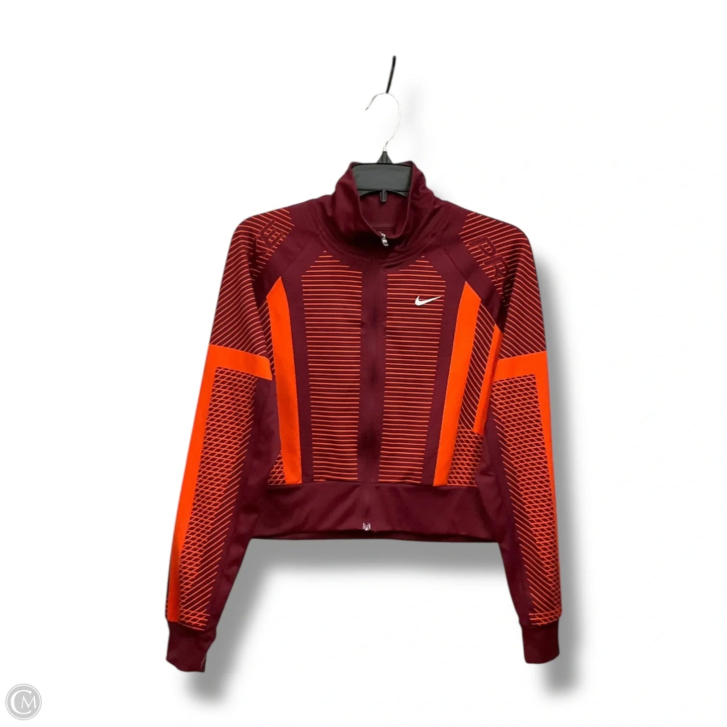 Athletic Jacket By Nike Apparel In Maroon, Size: S