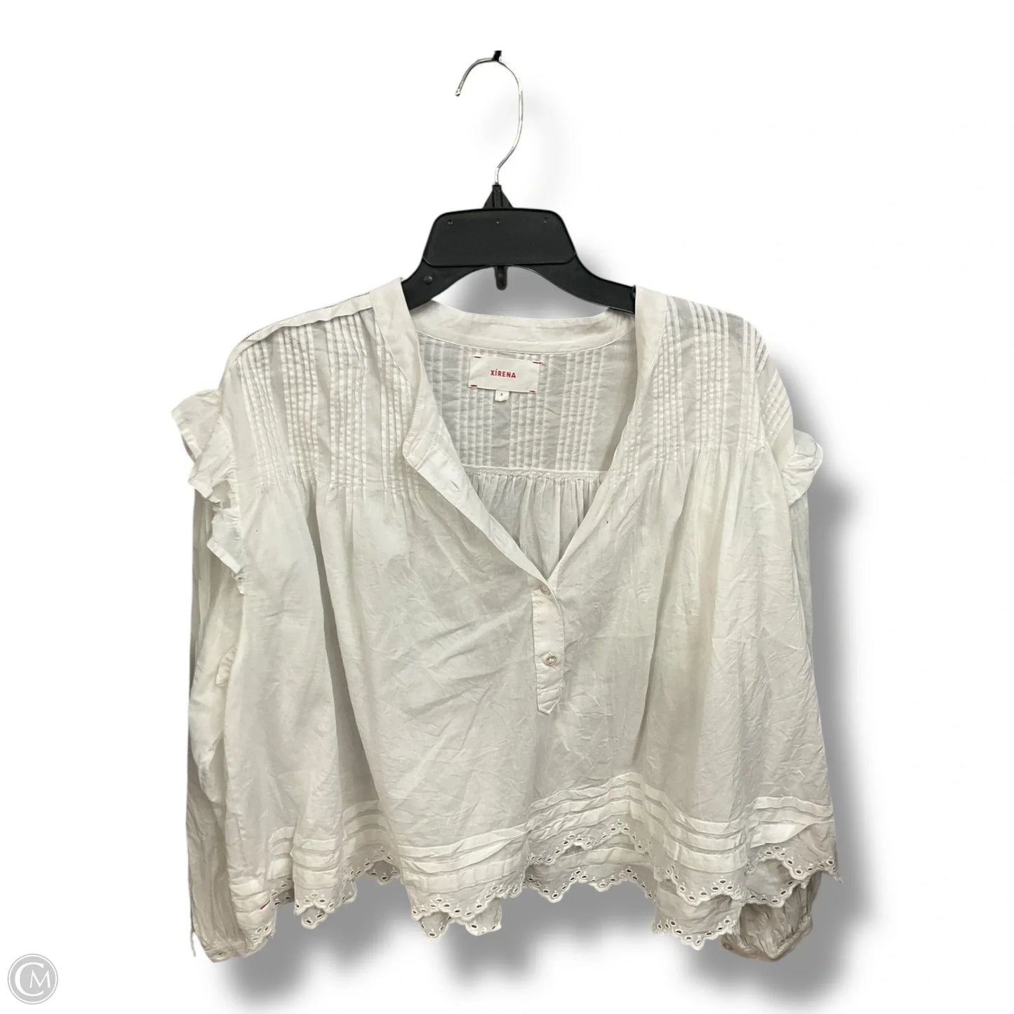 Blouse Long Sleeve By Clothes Mentor In White, Size: S