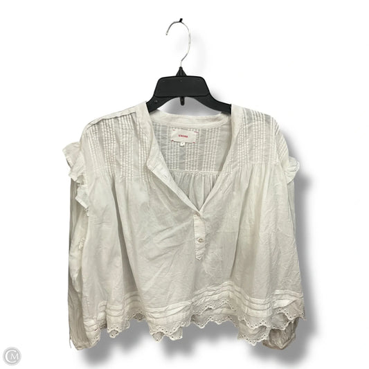 Blouse Long Sleeve By Clothes Mentor In White, Size: S