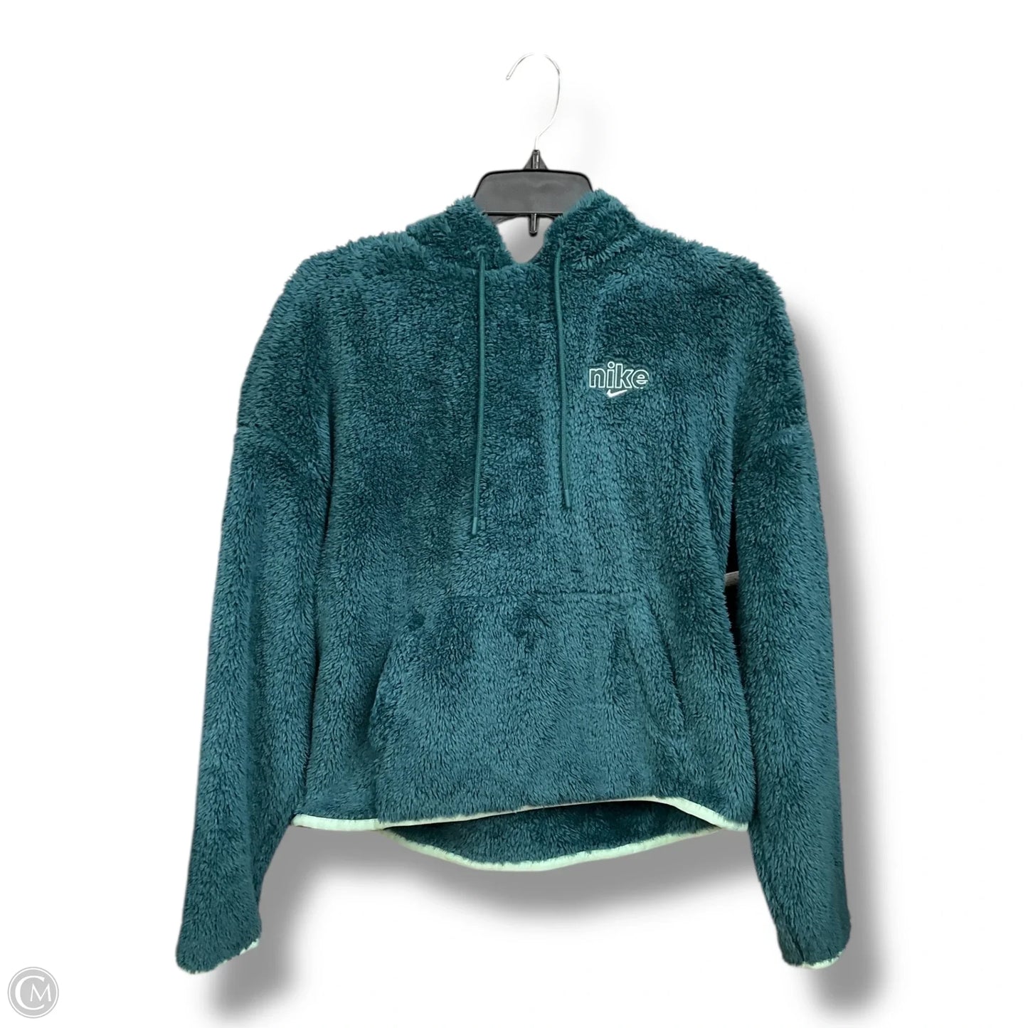 Athletic Top Long Sleeve Hoodie By Nike Apparel In Green, Size: S