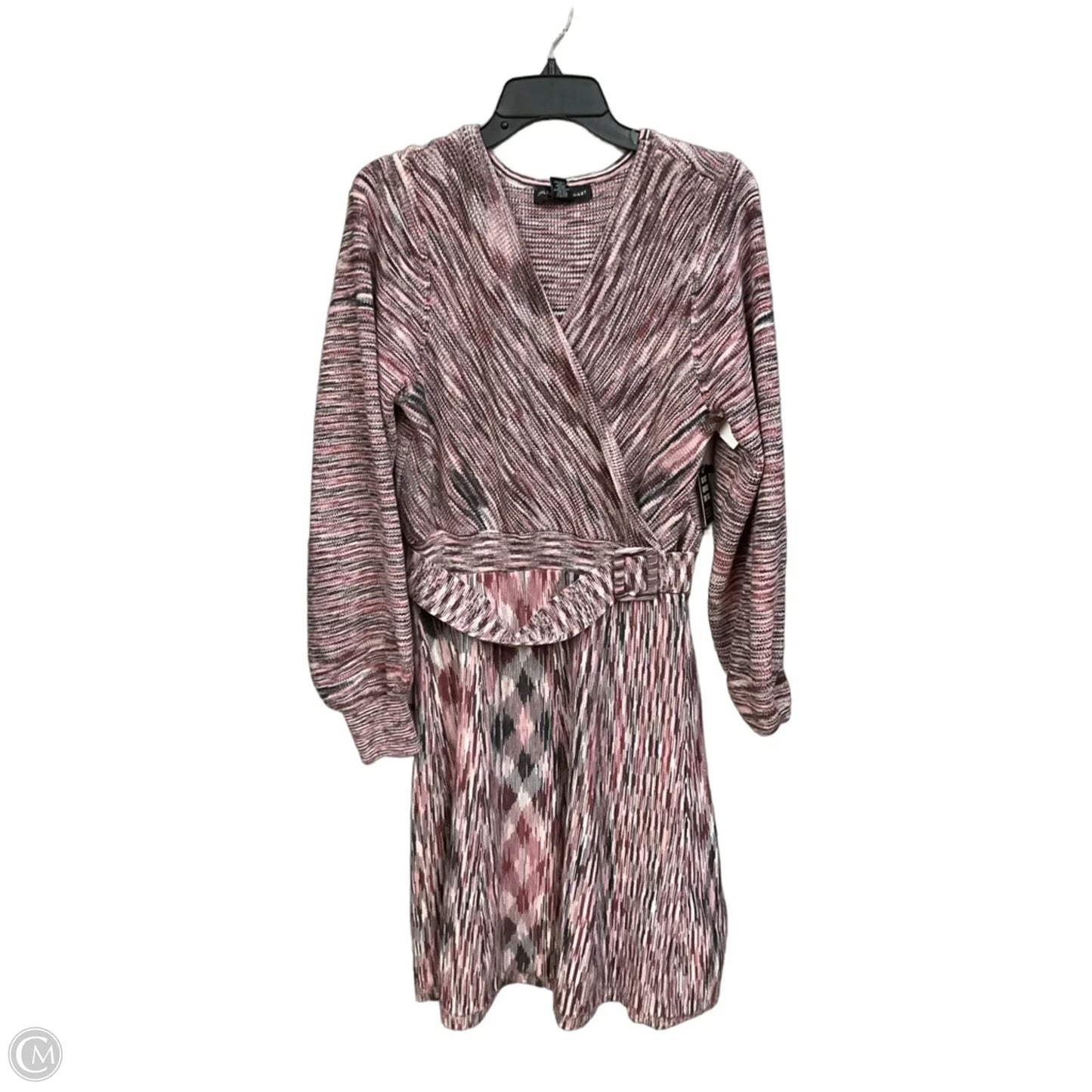 Dress Casual Midi By Ashley Stewart In Green & Pink, Size: 1x