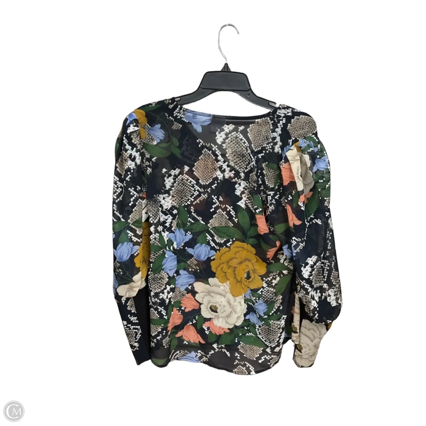 Top Long Sleeve By Cabi In Floral Print, Size: M