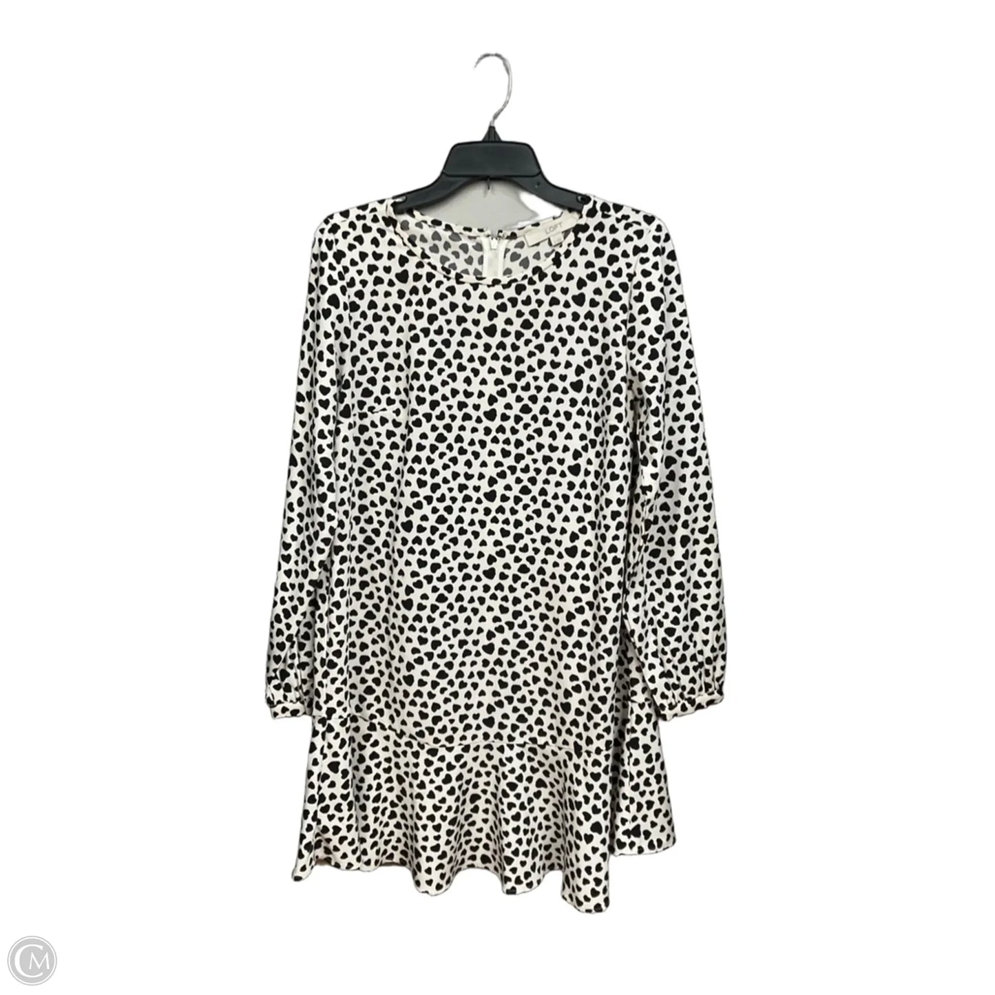 Tunic Long Sleeve By Loft In Black & Cream, Size: S