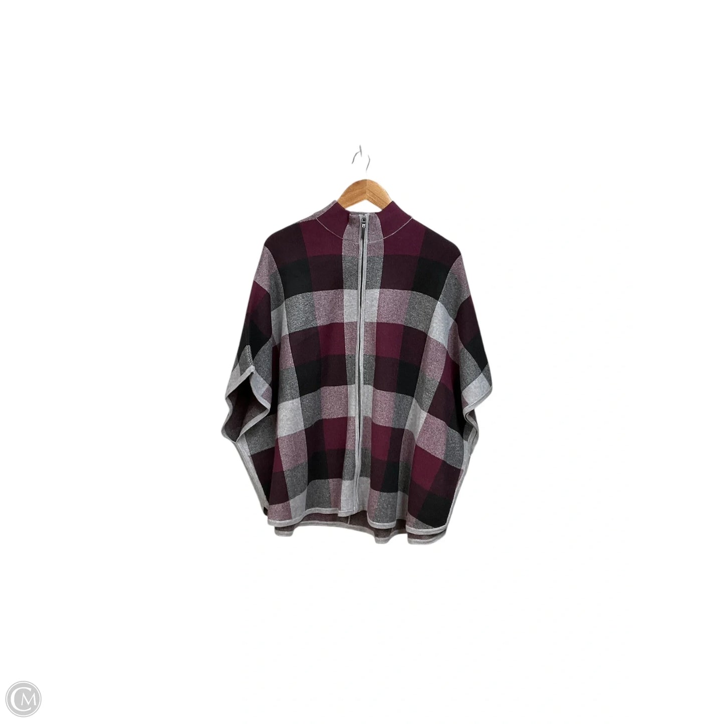 Poncho By Tahari By Arthur Levine In Checkered Pattern, Size: S