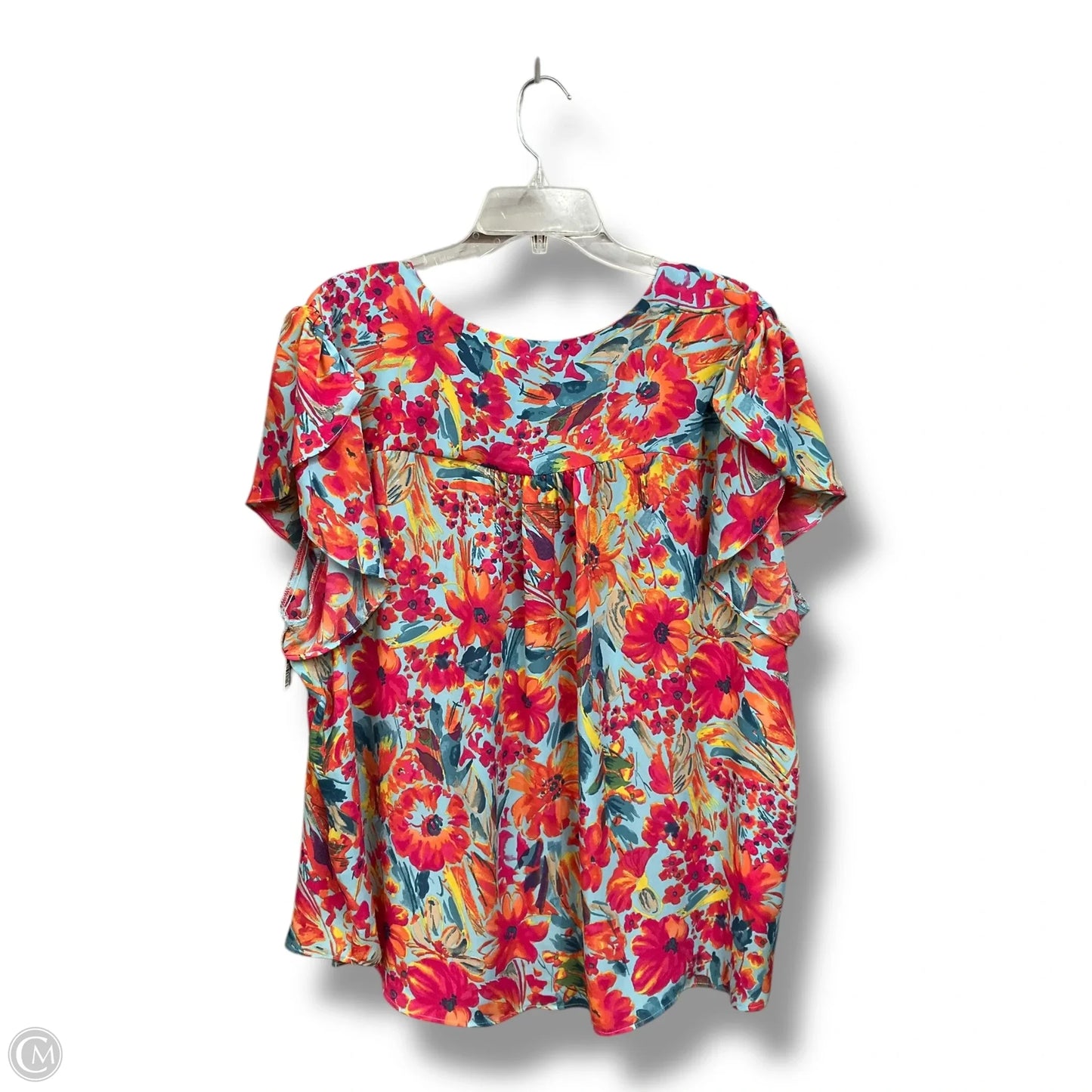 Blouse Short Sleeve By Premise In Floral Print, Size: 3x