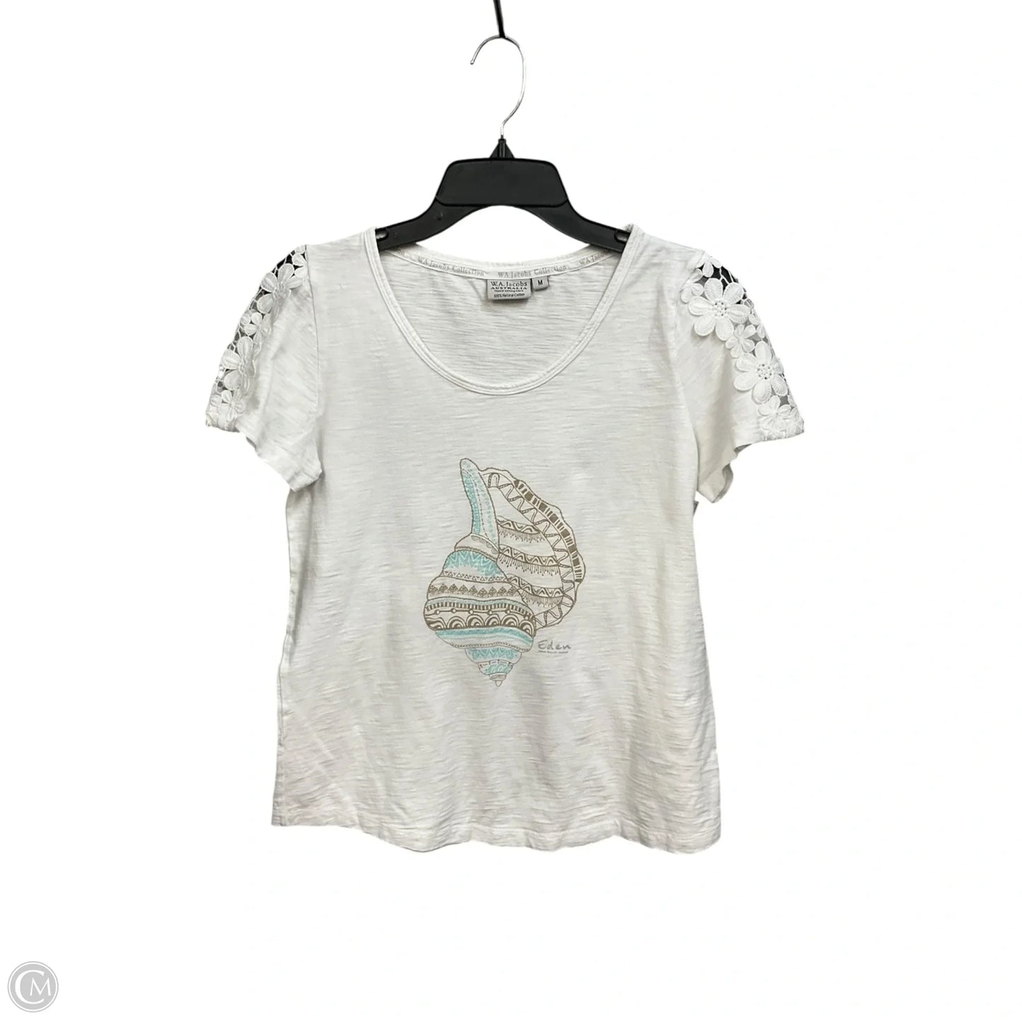 Top Short Sleeve By Cmc In White, Size: M