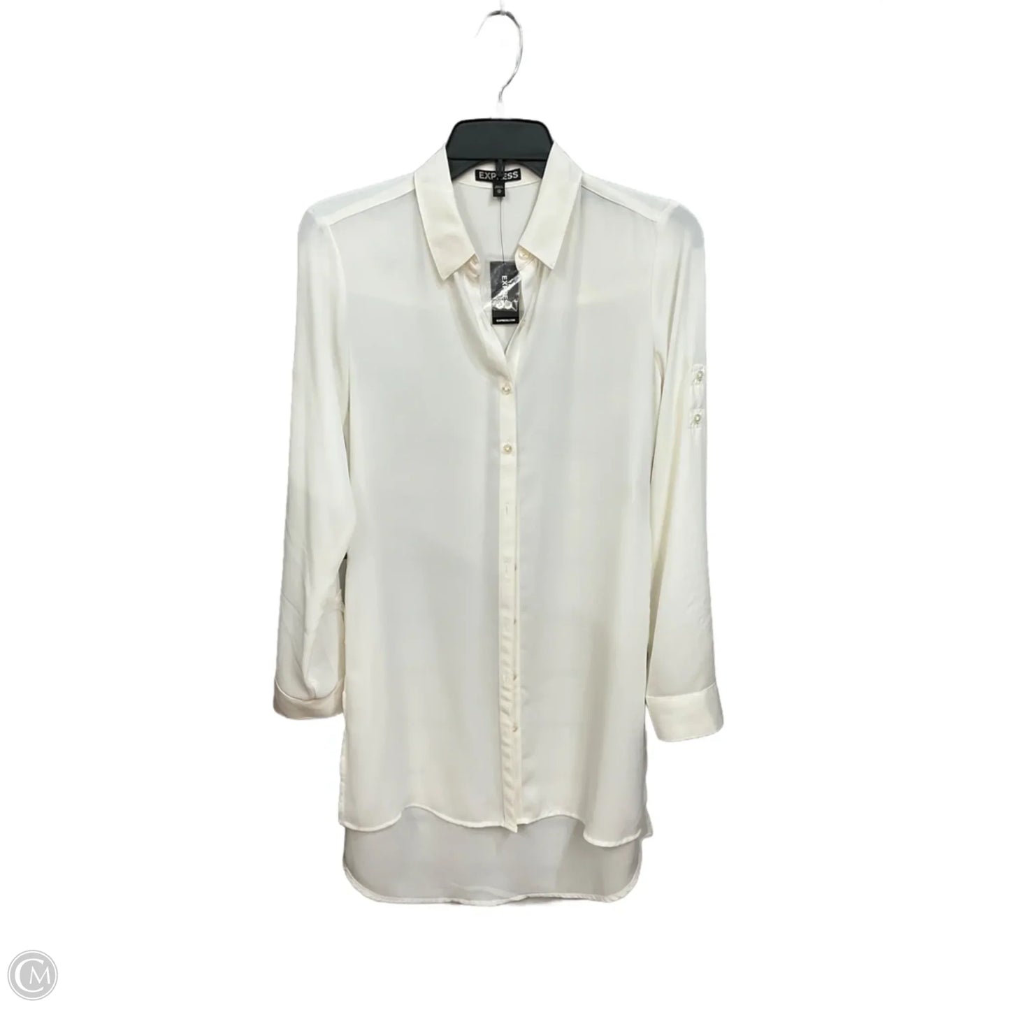 Tunic Long Sleeve By Express In Cream, Size: Xs
