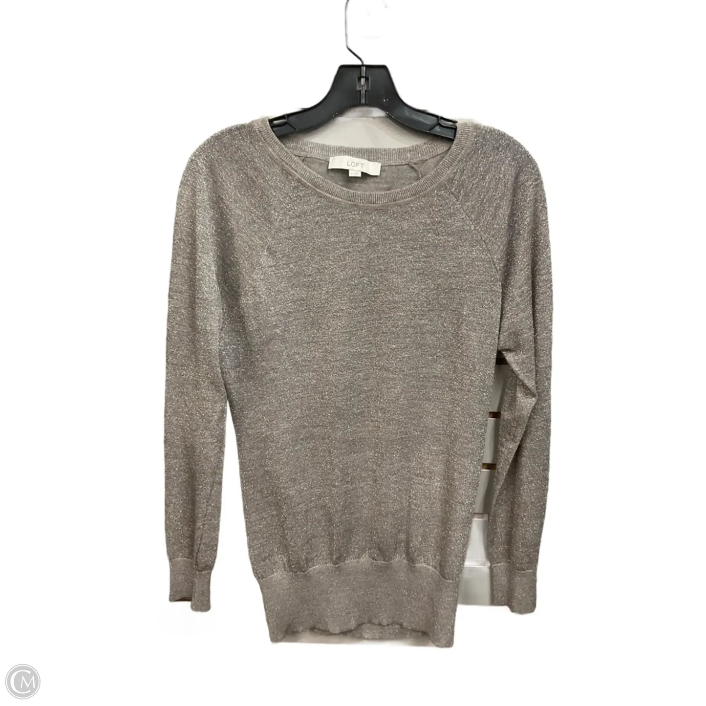 Top Long Sleeve By Loft In Silver, Size: S
