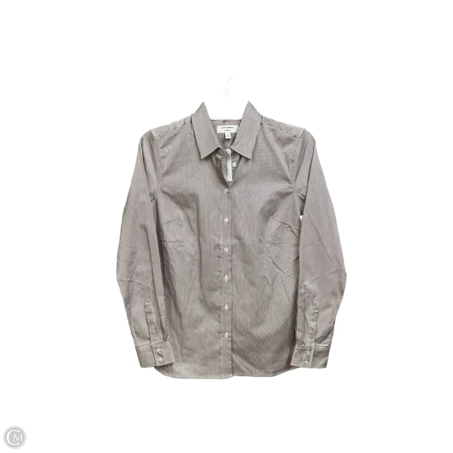 Blouse Long Sleeve By Banana Republic In Striped Pattern, Size: Xs