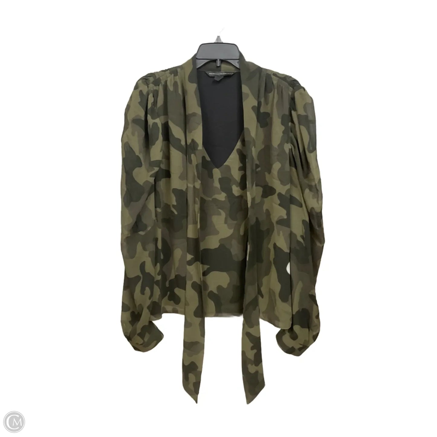 Blouse Long Sleeve By White House Black Market In Camouflage Print, Size: Xl