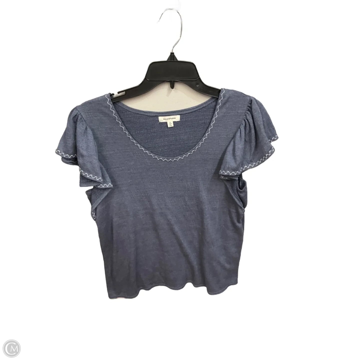 Top Short Sleeve By Max Studio In Blue, Size: S