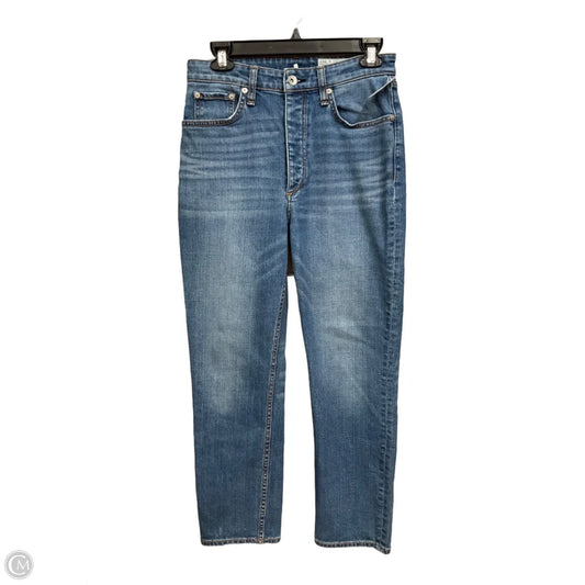 Jeans Straight By Rag And Bone In Blue Denim, Size: 4