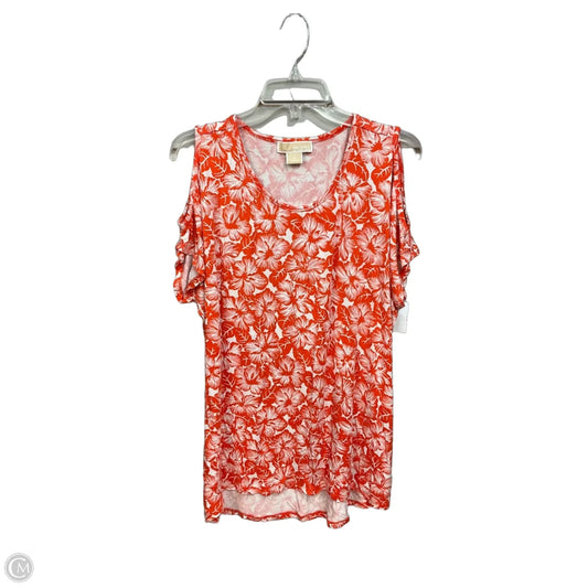 Top Short Sleeve By Michael By Michael Kors In Tropical Print, Size: 1x