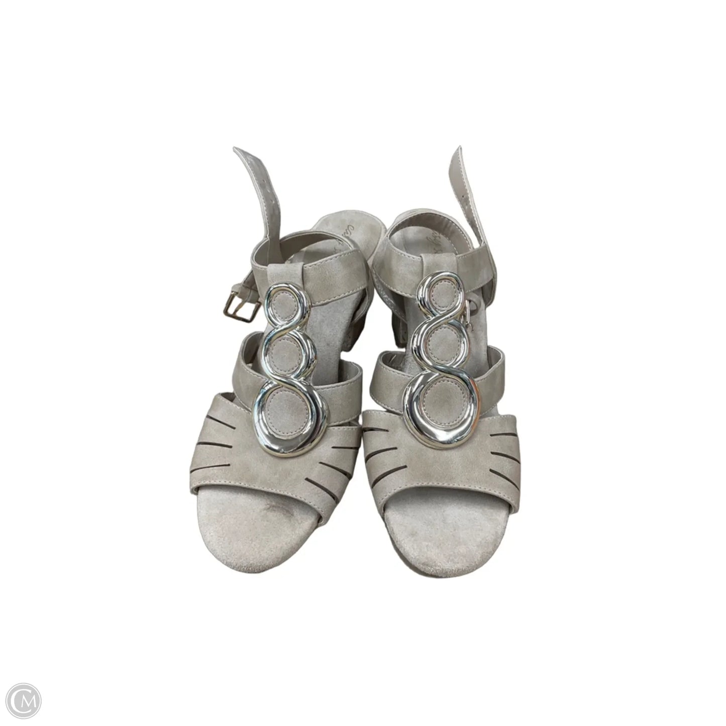 Sandals Heels Block By Easy Street In Tan, Size: 10