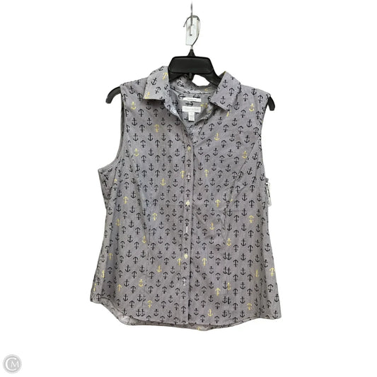 Blouse Sleeveless By Charter Club In Nautical Print, Size: Xl