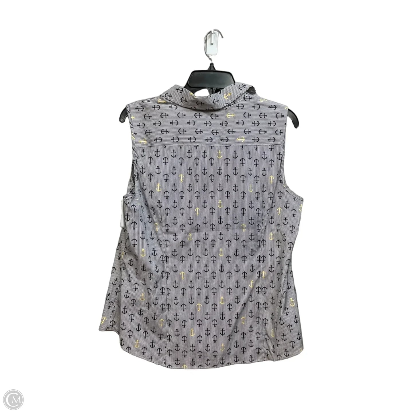 Blouse Sleeveless By Charter Club In Nautical Print, Size: Xl