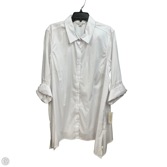 Blouse Long Sleeve By Zac And Rachel In White, Size: 2x
