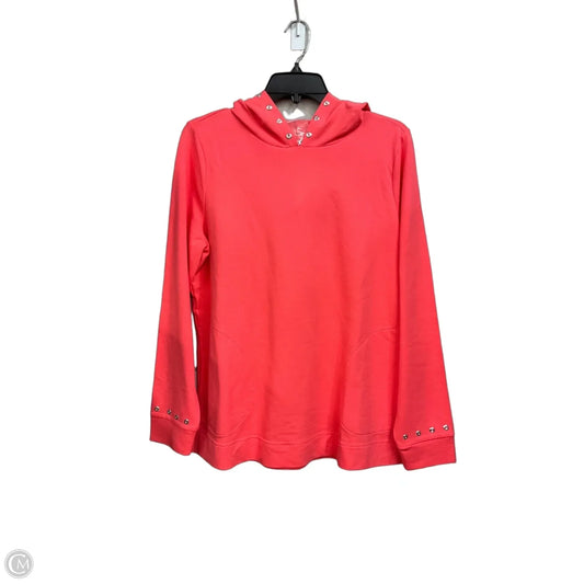 Athletic Sweatshirt Hoodie By Belle By Kim Gravel In Coral, Size: M