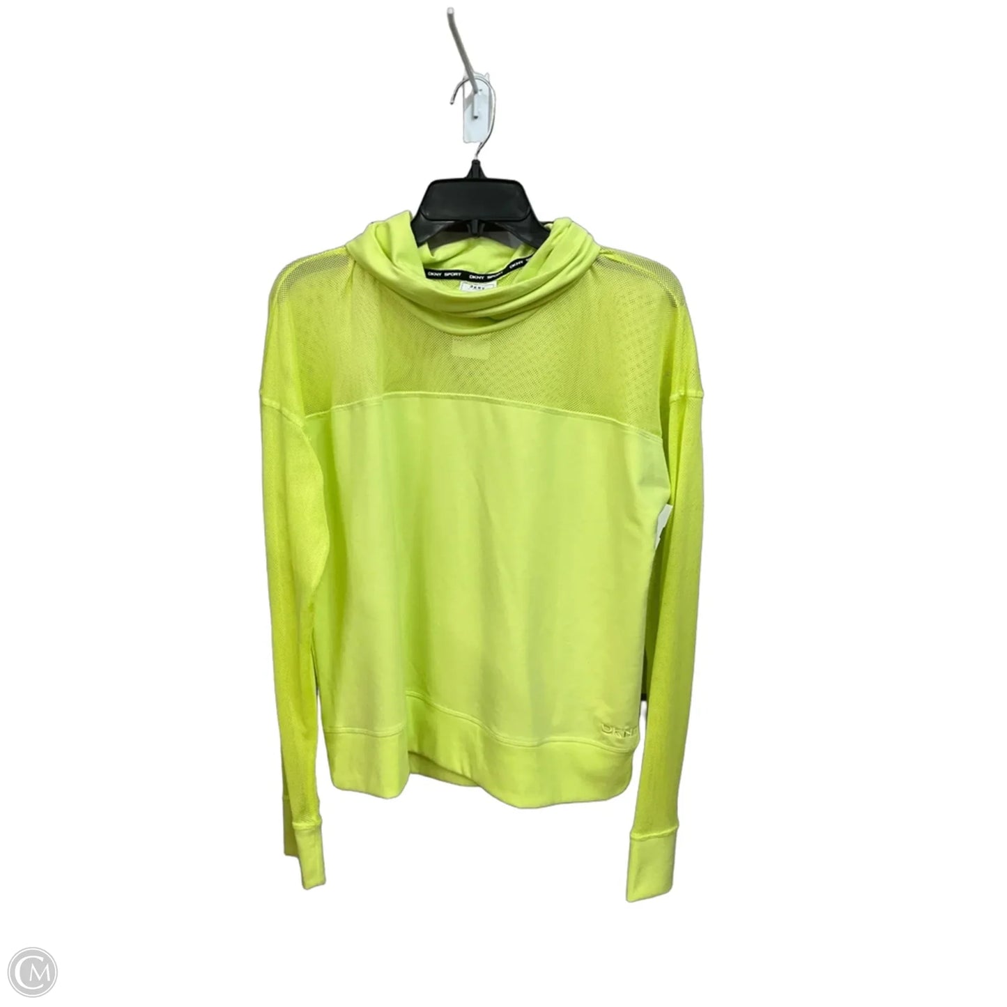 Athletic Top Long Sleeve Collar By Dkny In Yellow, Size: L