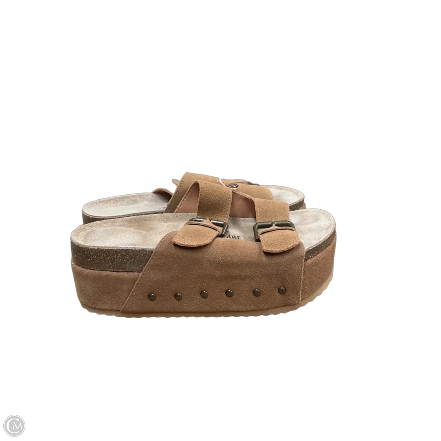 Sandals Heels Platform By Cushionaire In Tan, Size: 6.5
