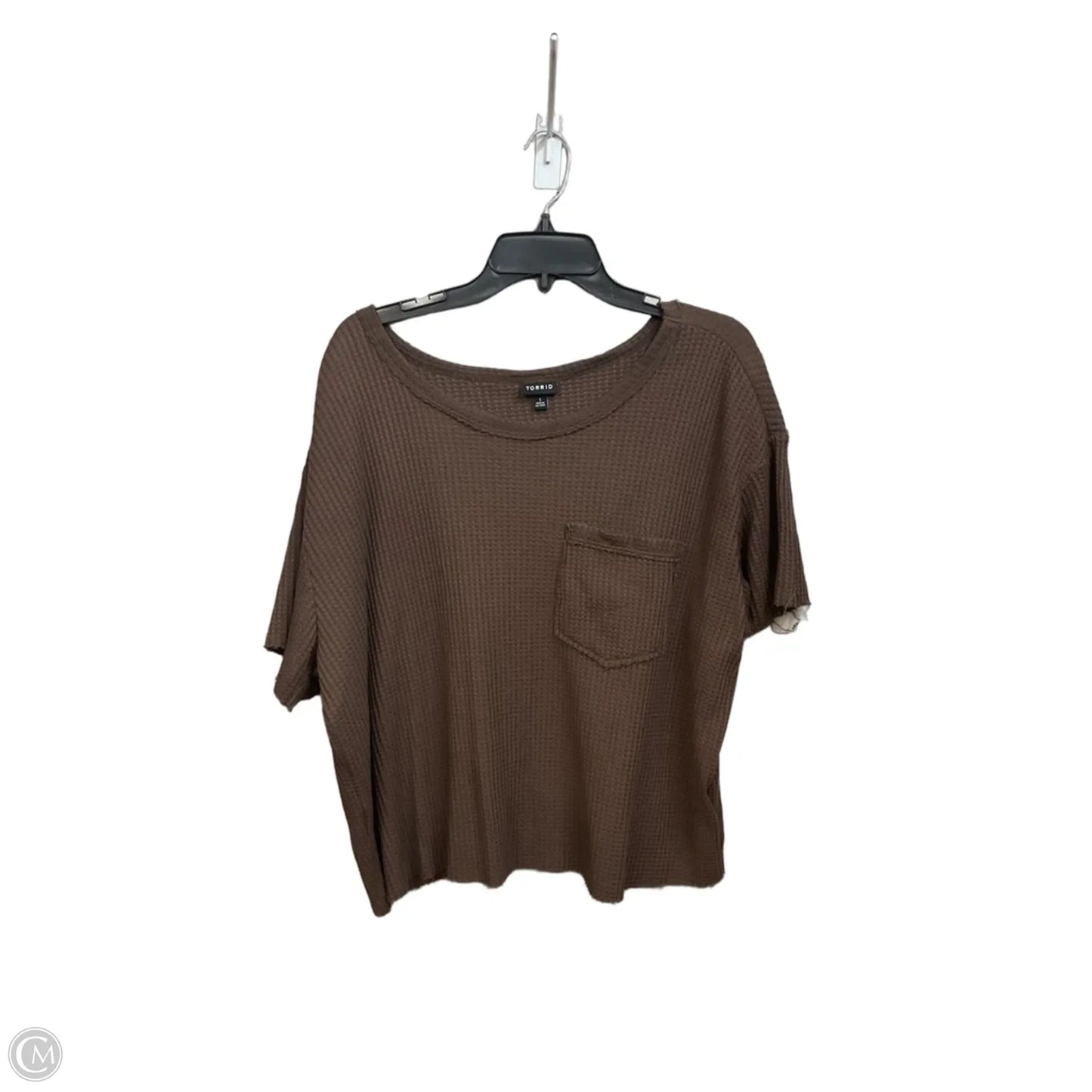 Top Short Sleeve By Torrid In Brown, Size: 1x