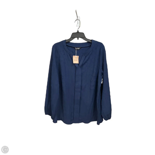 Top Long Sleeve By Bloomchic In Navy, Size: Xl