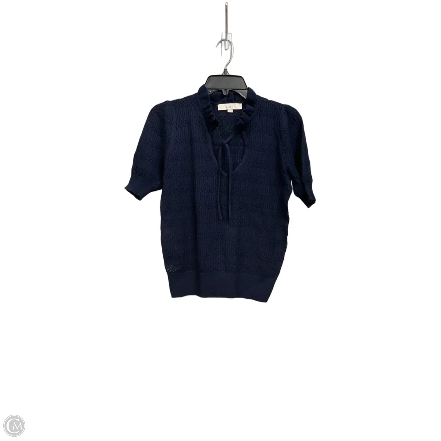 Top Short Sleeve By Loft In Navy, Size: Xs