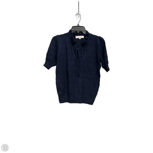 Top Short Sleeve By Loft In Navy, Size: Xs