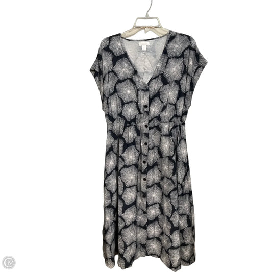 Dress Casual Midi By Nordstrom In Blue & White, Size: M