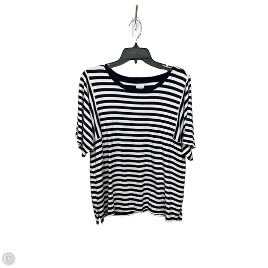 Top Short Sleeve By Chicos In Striped Pattern, Size: L