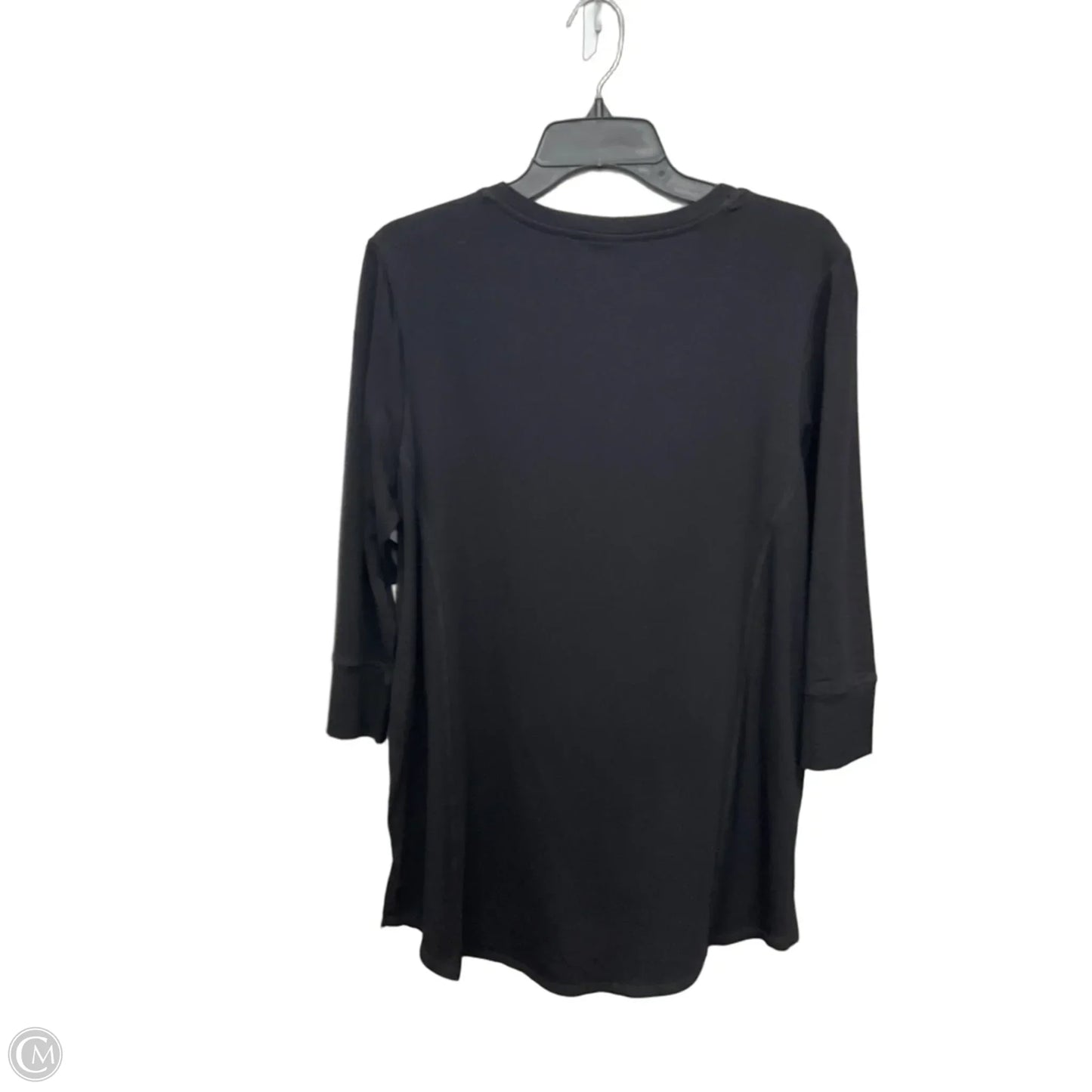 Top 3/4 Sleeve By Chicos In Black, Size: L