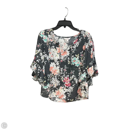 Top Short Sleeve By Lc Lauren Conrad In Floral Print, Size: M