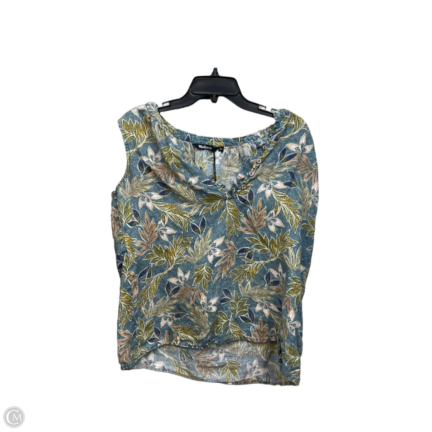 Top Sleeveless By Clothes Mentor In Tropical Print, Size: Xl